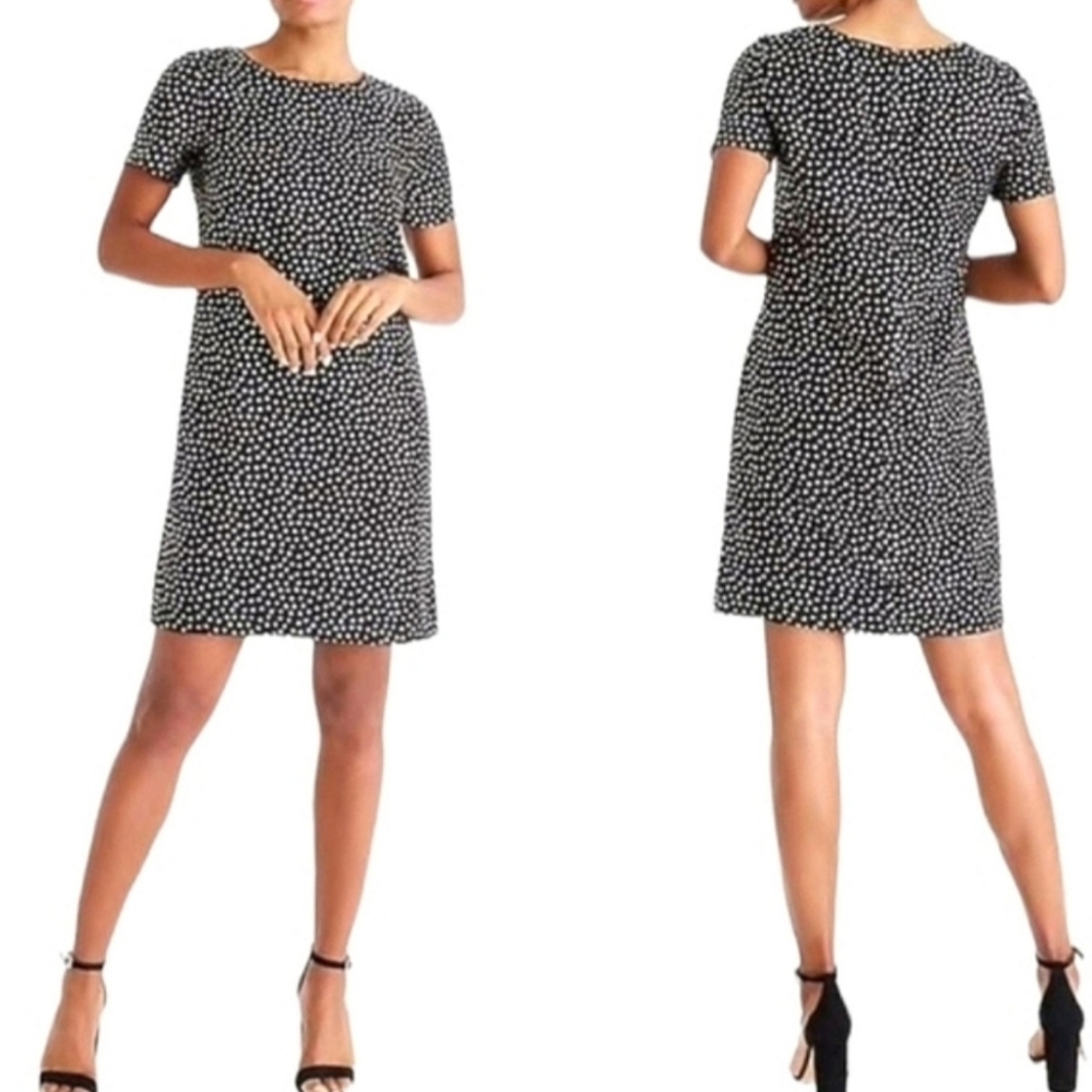J Crew Dress Womens 4 black gold heart shift preppy a line Casual Mini